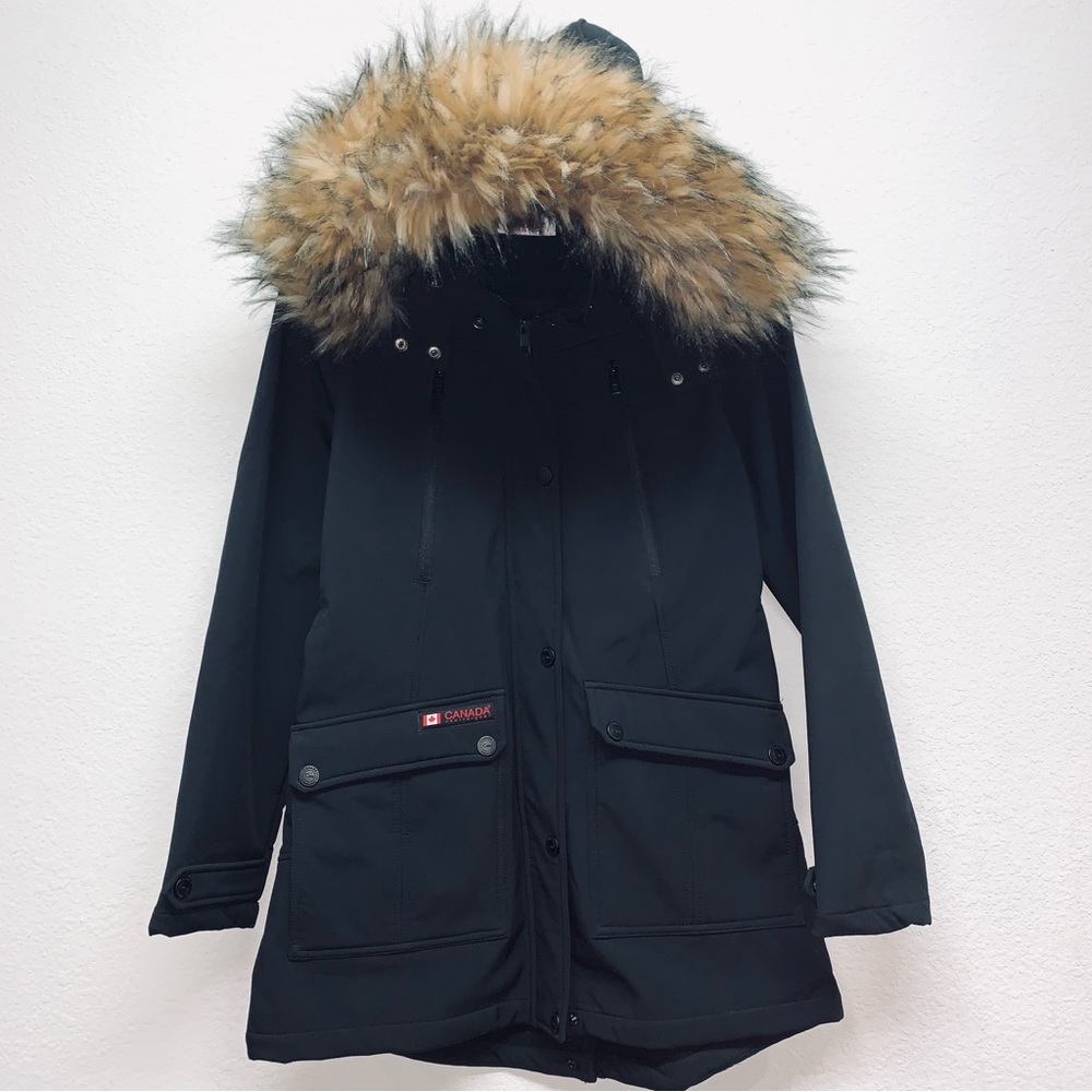 Canada Weather Gear Softshell Fur Hood Parka Jacket - Women's M